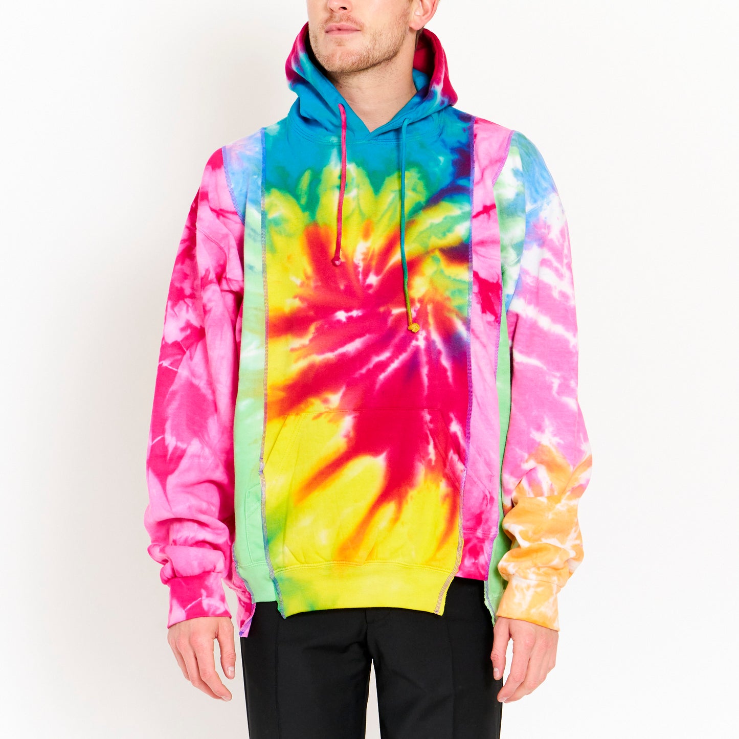 Rainbow Tie Dye Cotton Hoodie