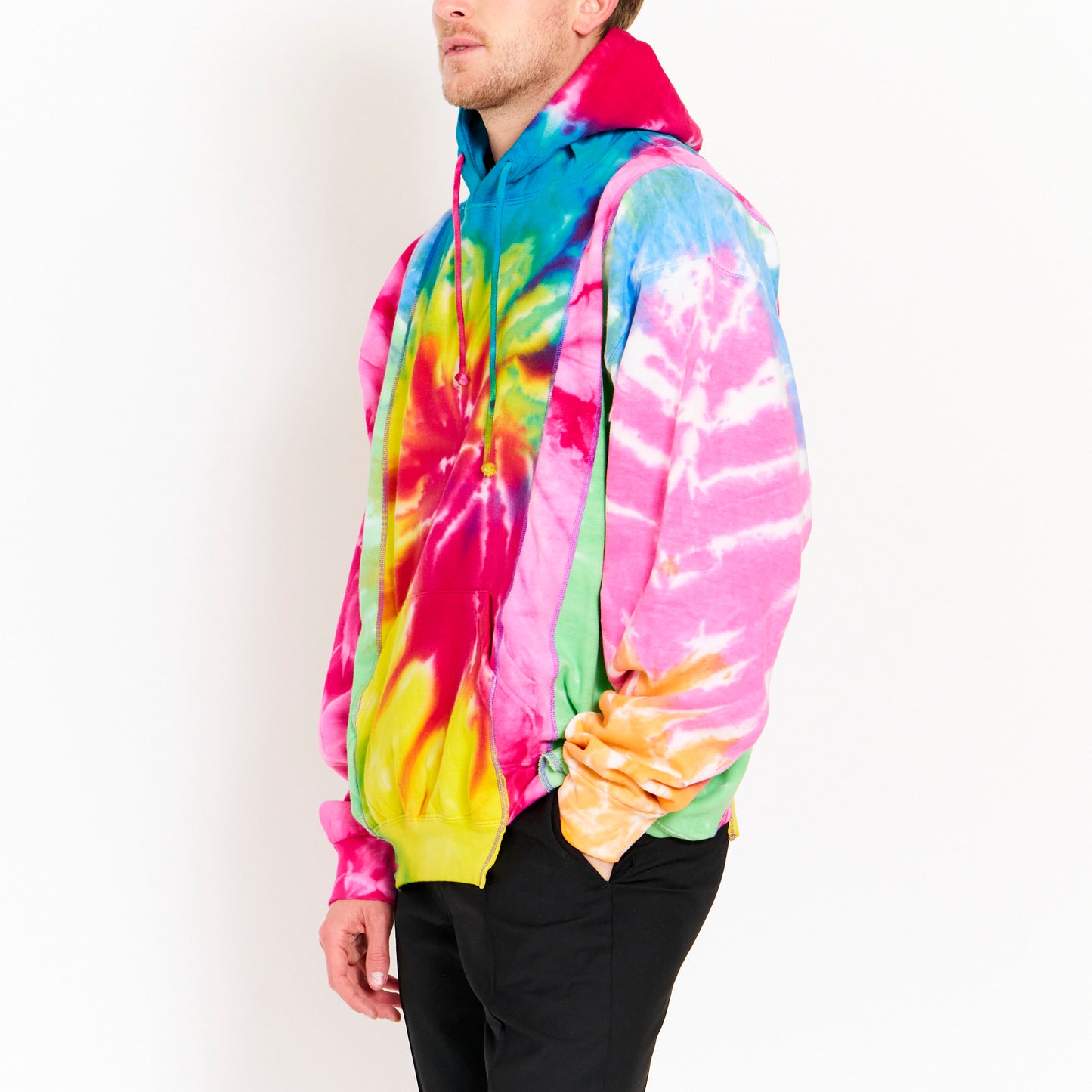 Rainbow Tie Dye Cotton Hoodie