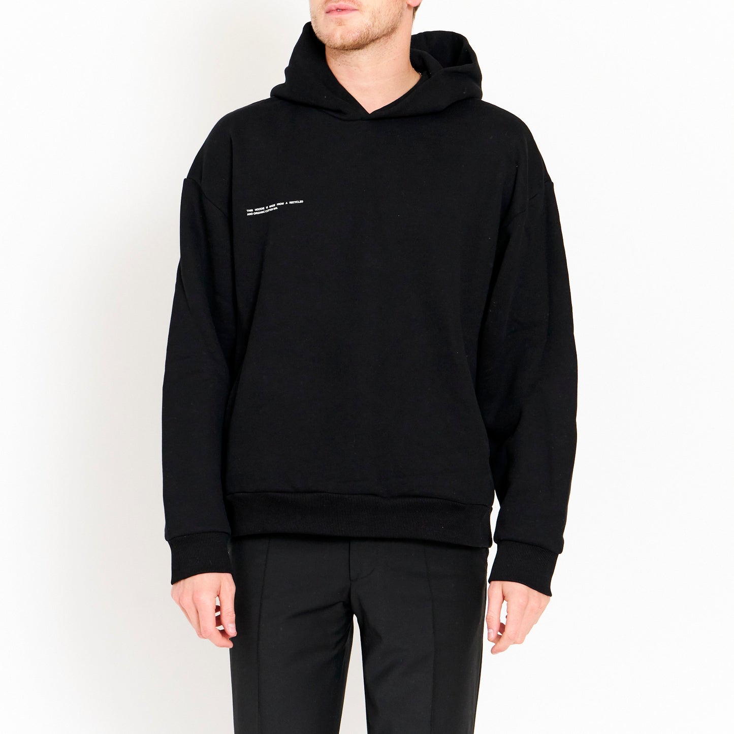 Black Cotton Hoodie