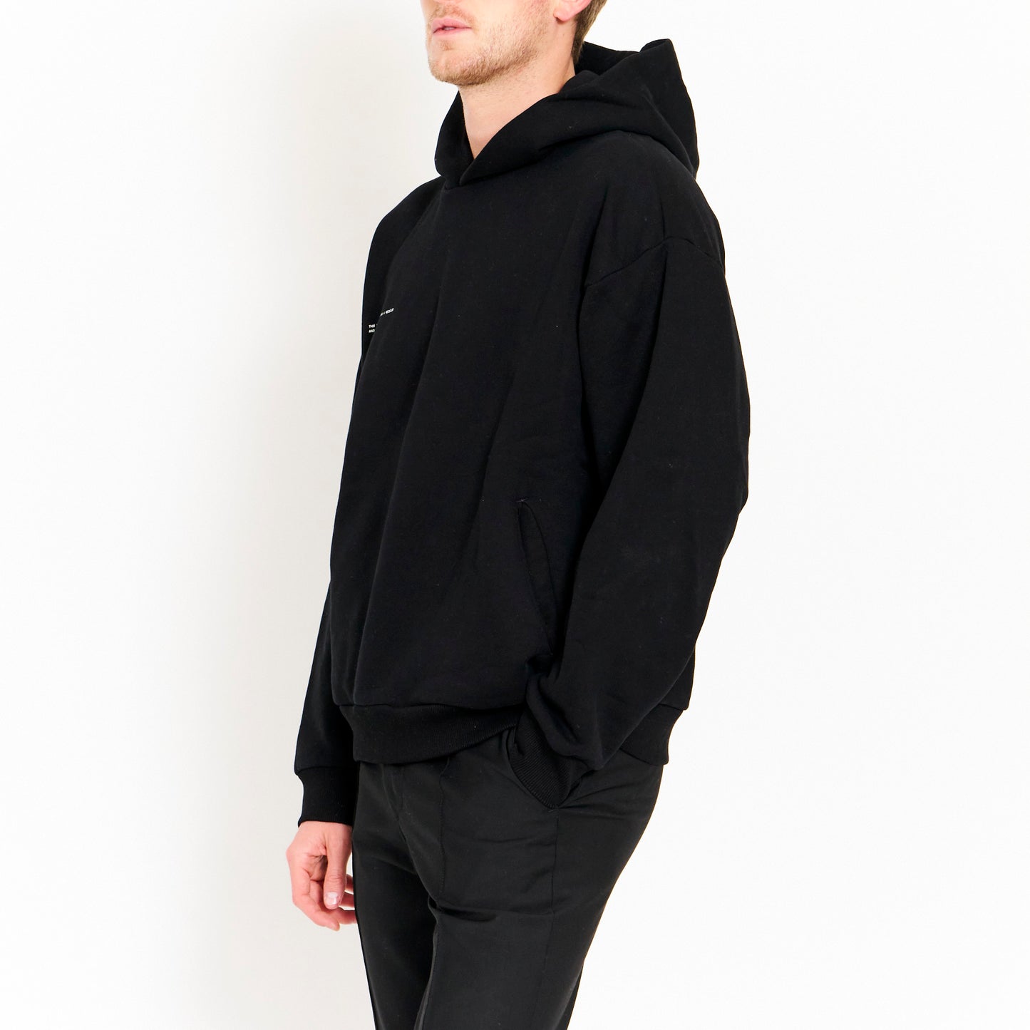 Black Cotton Hoodie