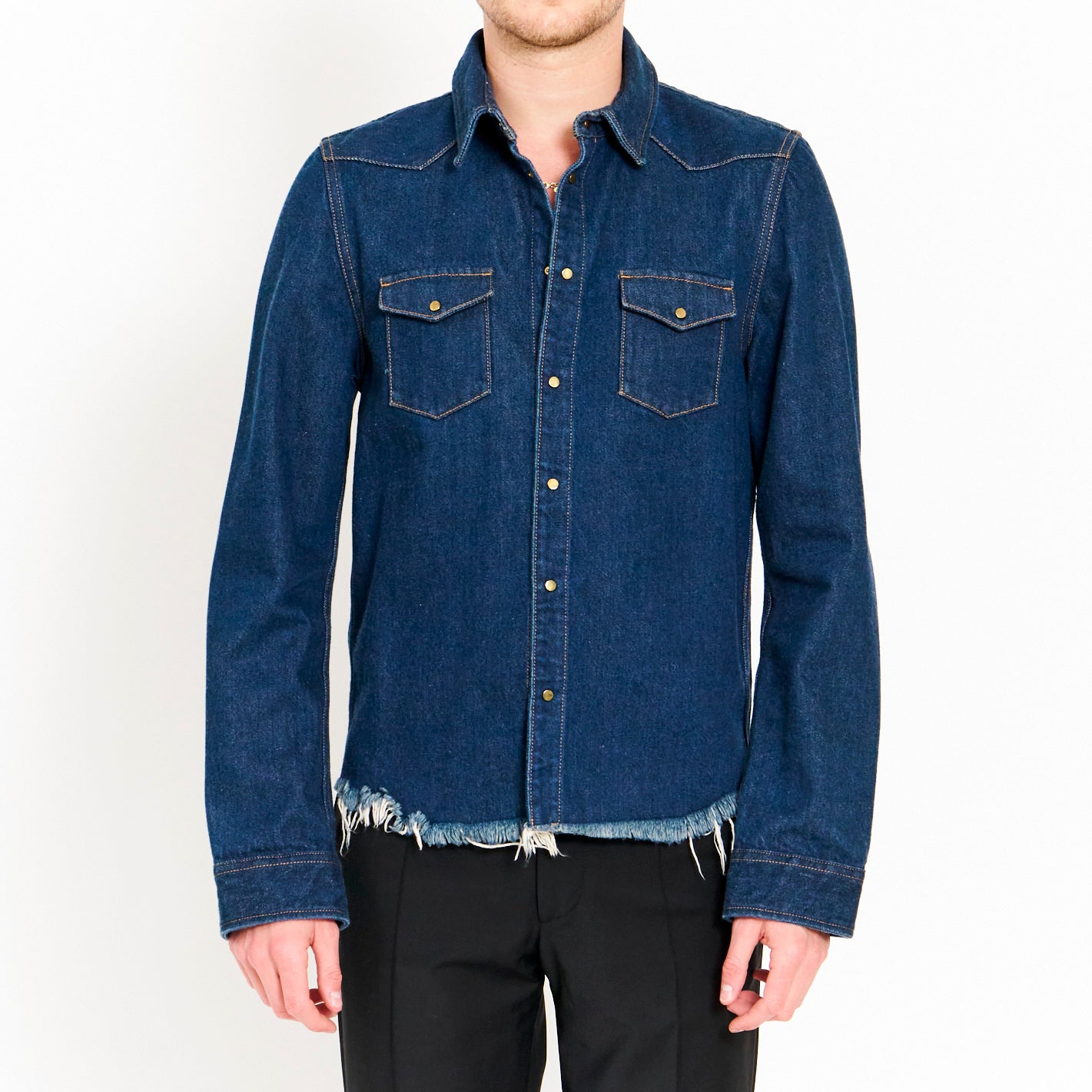 Frayed Denim Shirt