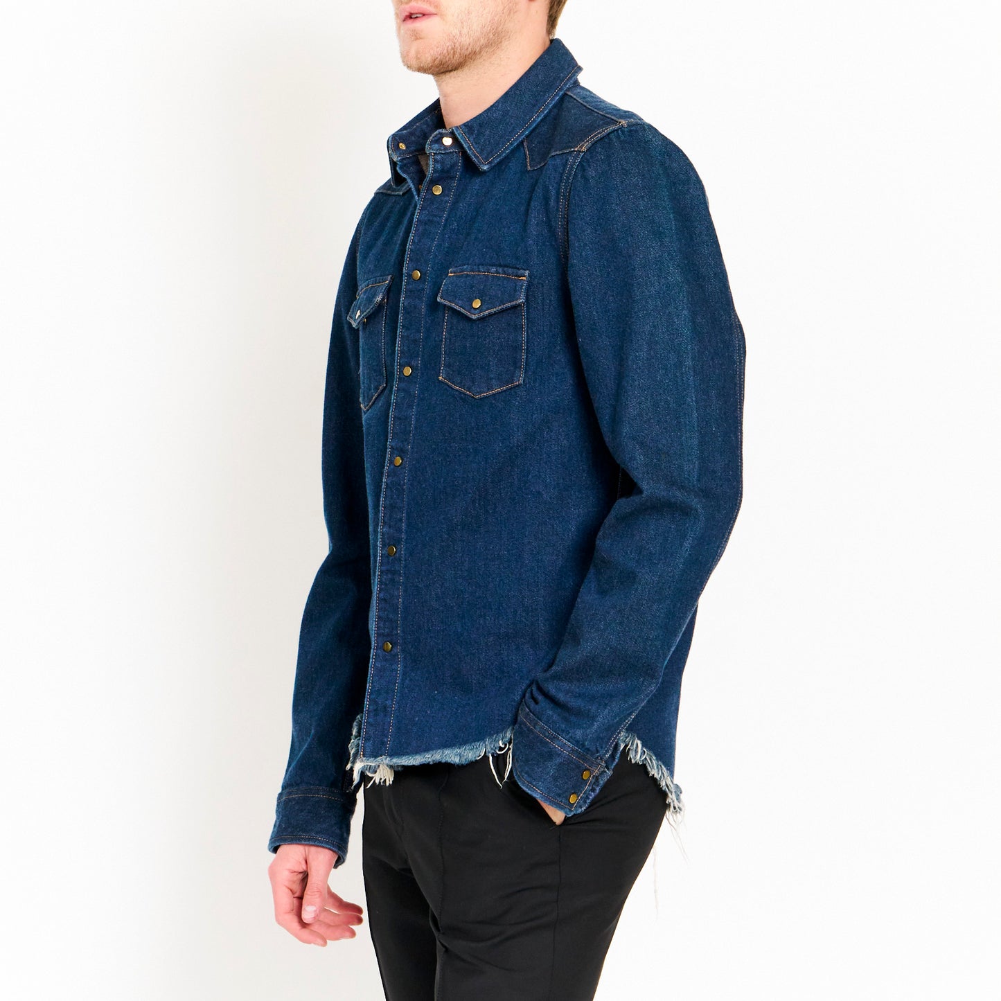 Frayed Denim Shirt