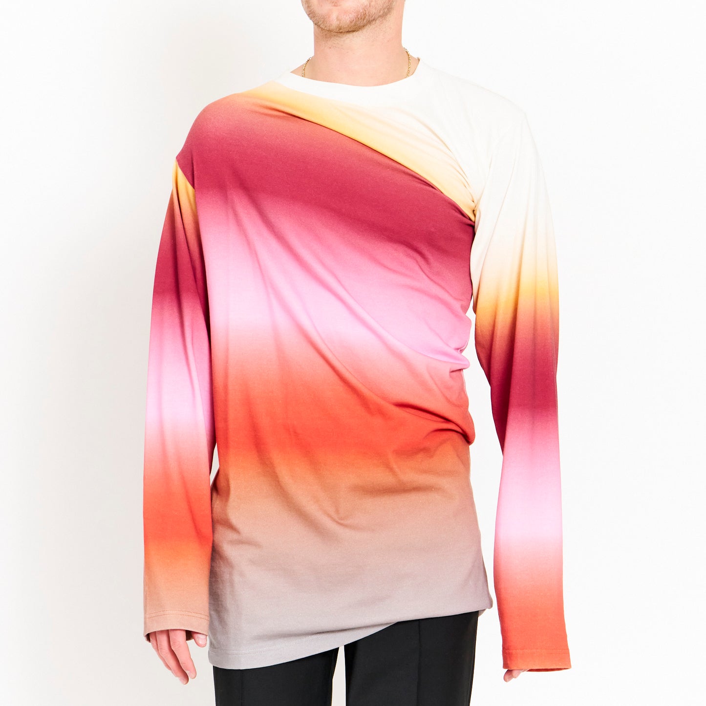 Asymmetrical Tie Dye Long Sleeve Top