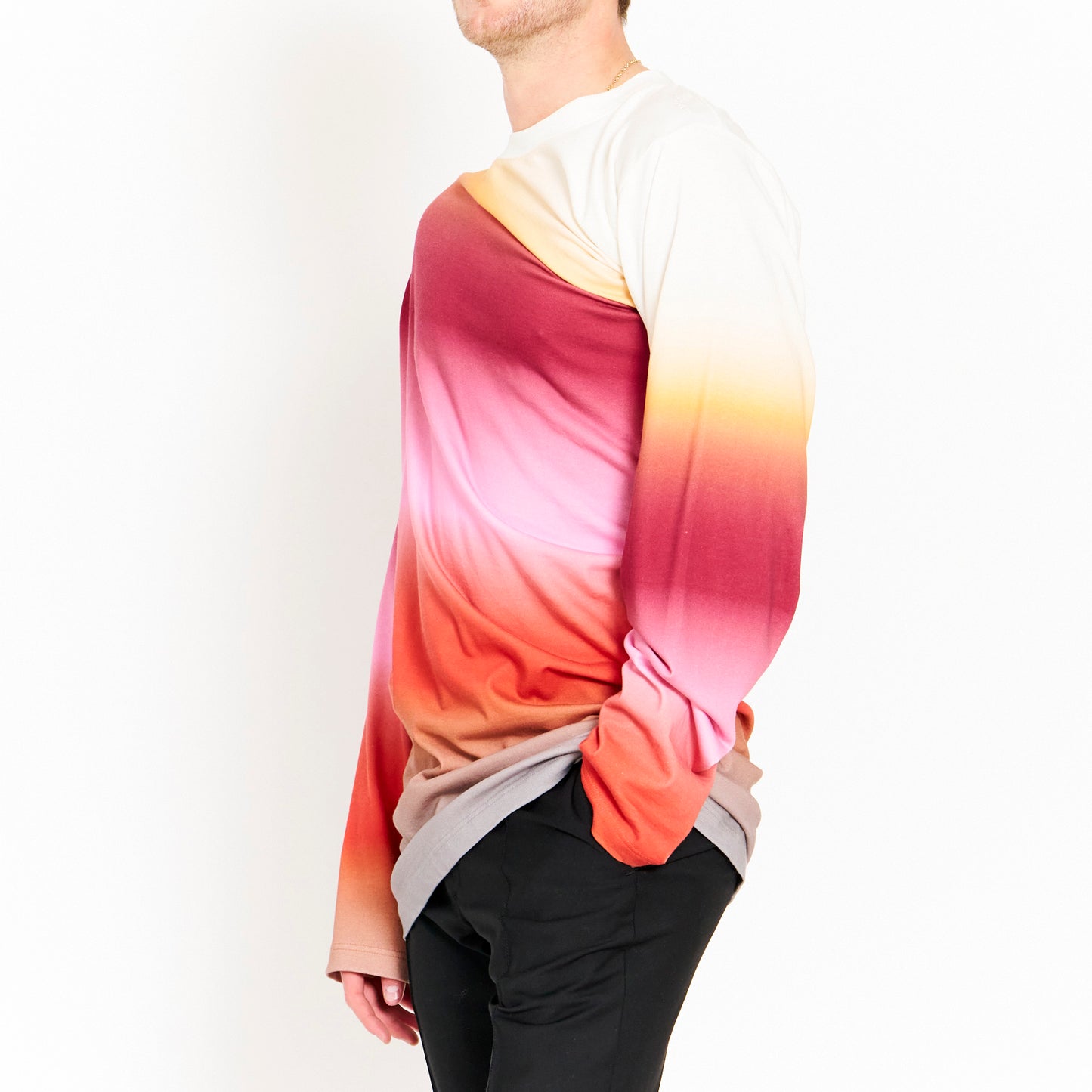 Asymmetrical Tie Dye Long Sleeve Top