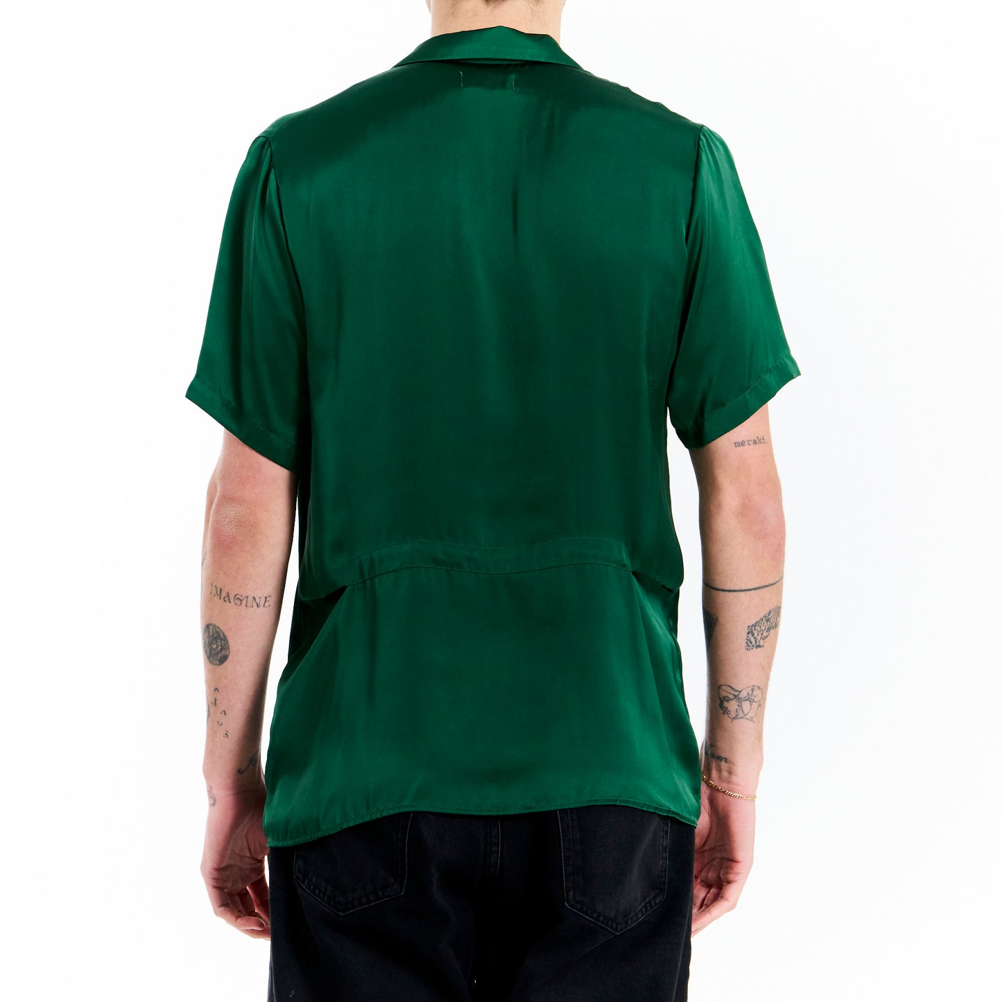 Vintage Japanese Emerald Silk Shirt
