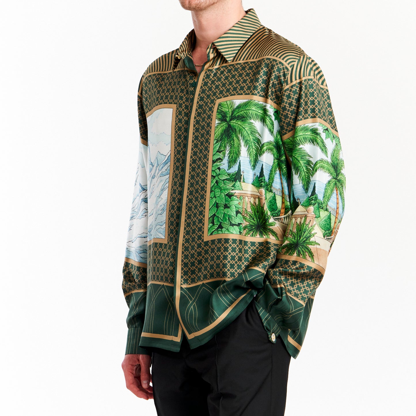 RARE 'The Elements' Printed Silk Shirt