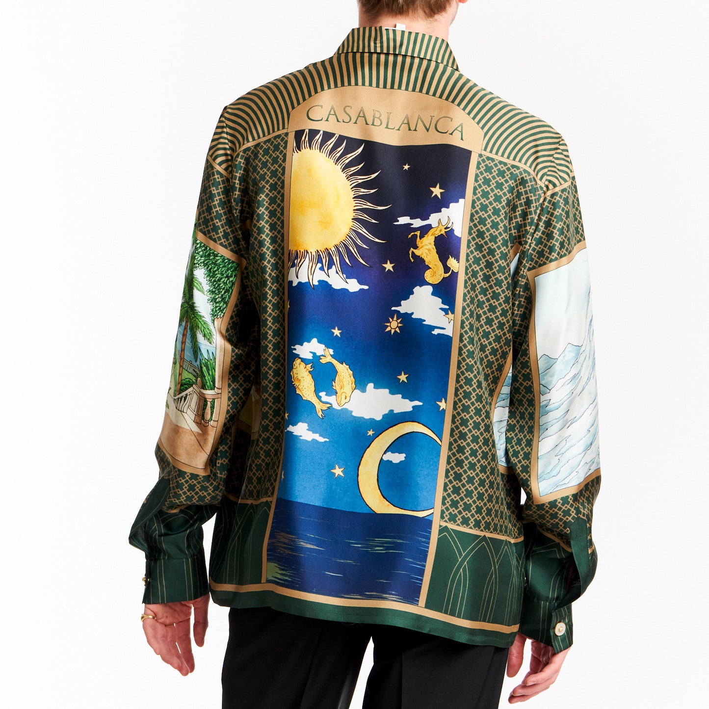 RARE 'The Elements' Printed Silk Shirt