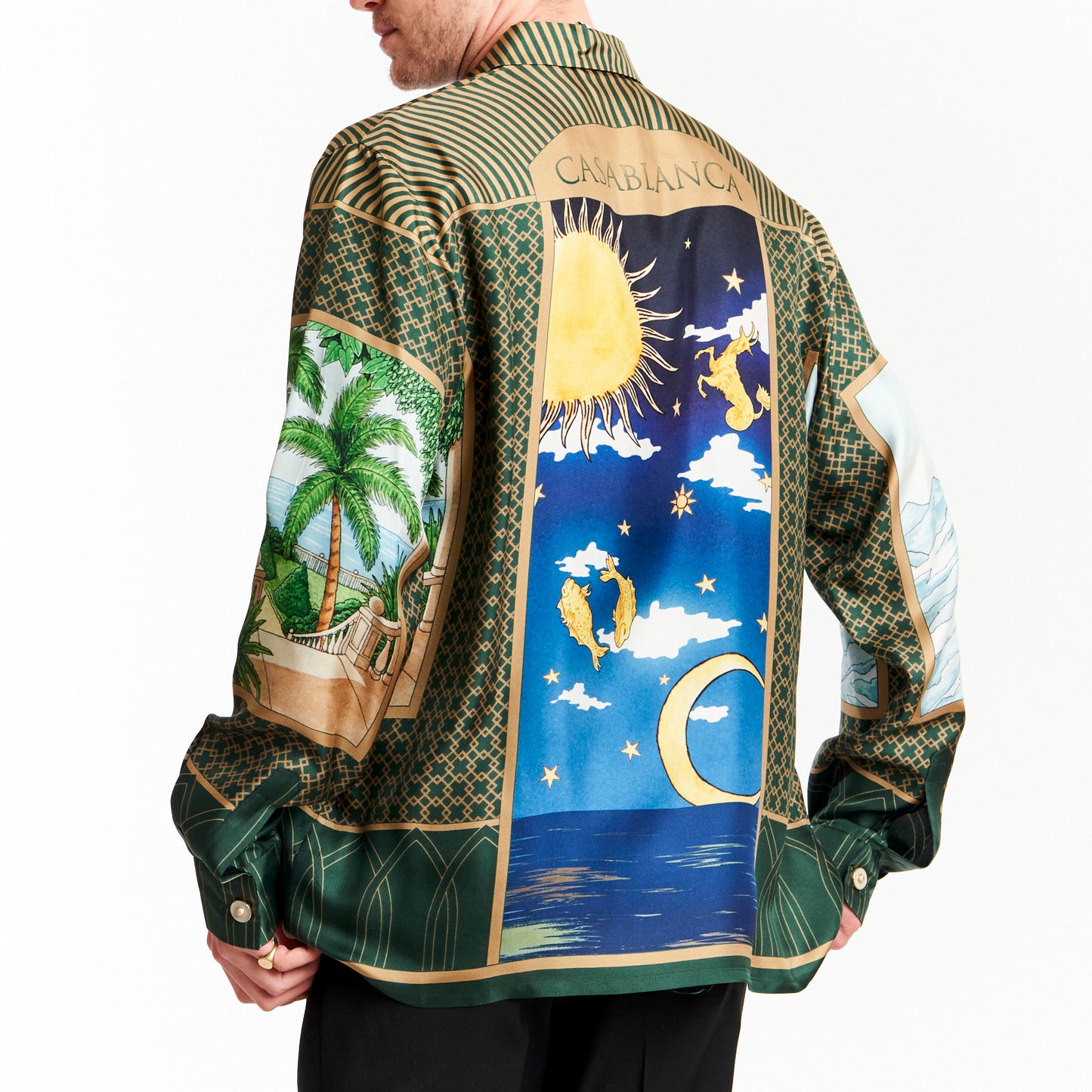 RARE 'The Elements' Printed Silk Shirt