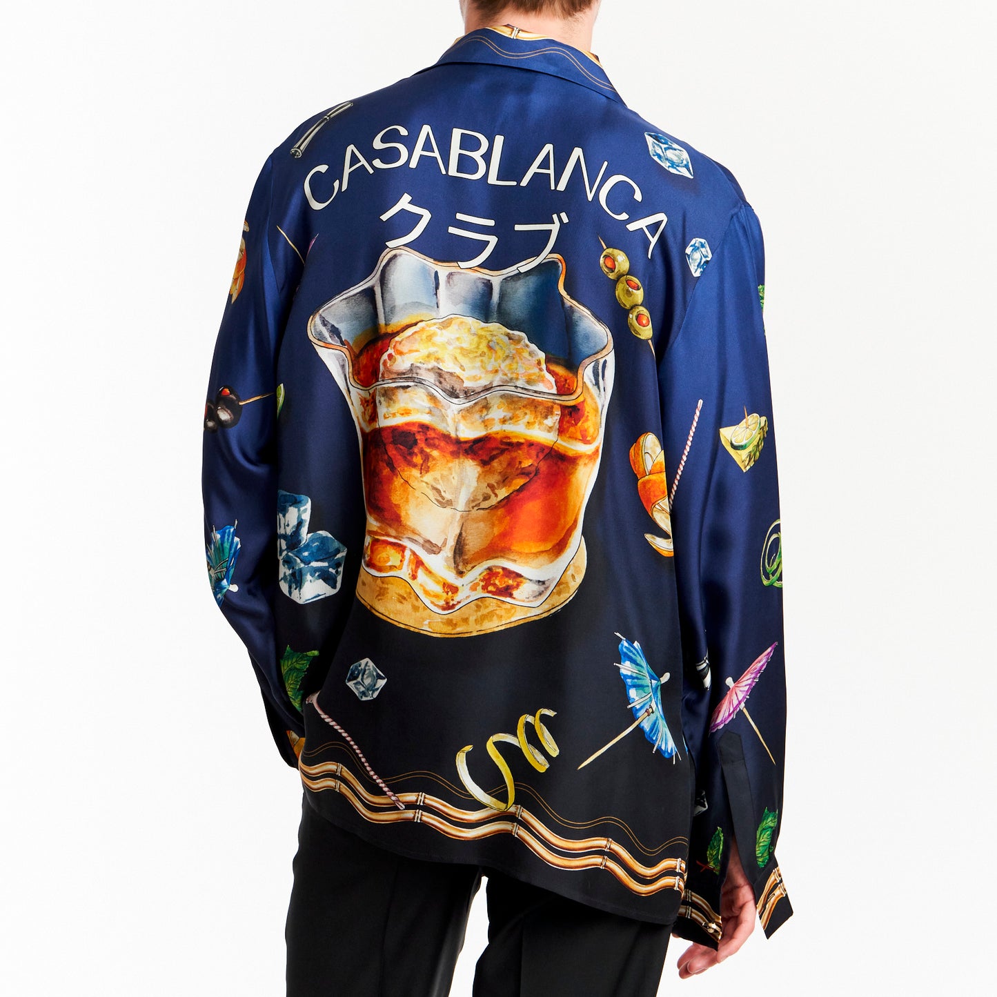 RARE Japanese Cocktail Printed Silk Shirt