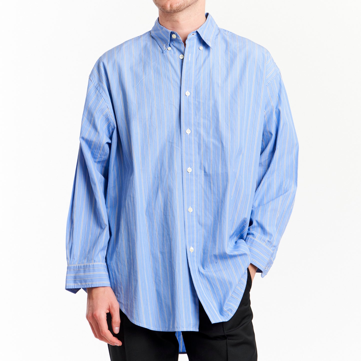 Oversized Blue Pinstripe Shirt