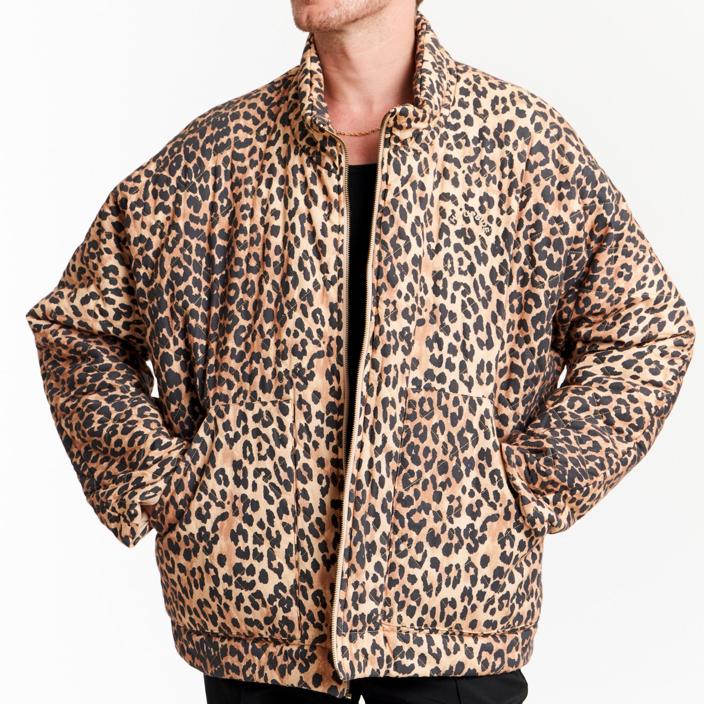 Leopard Print Quilted Jacket