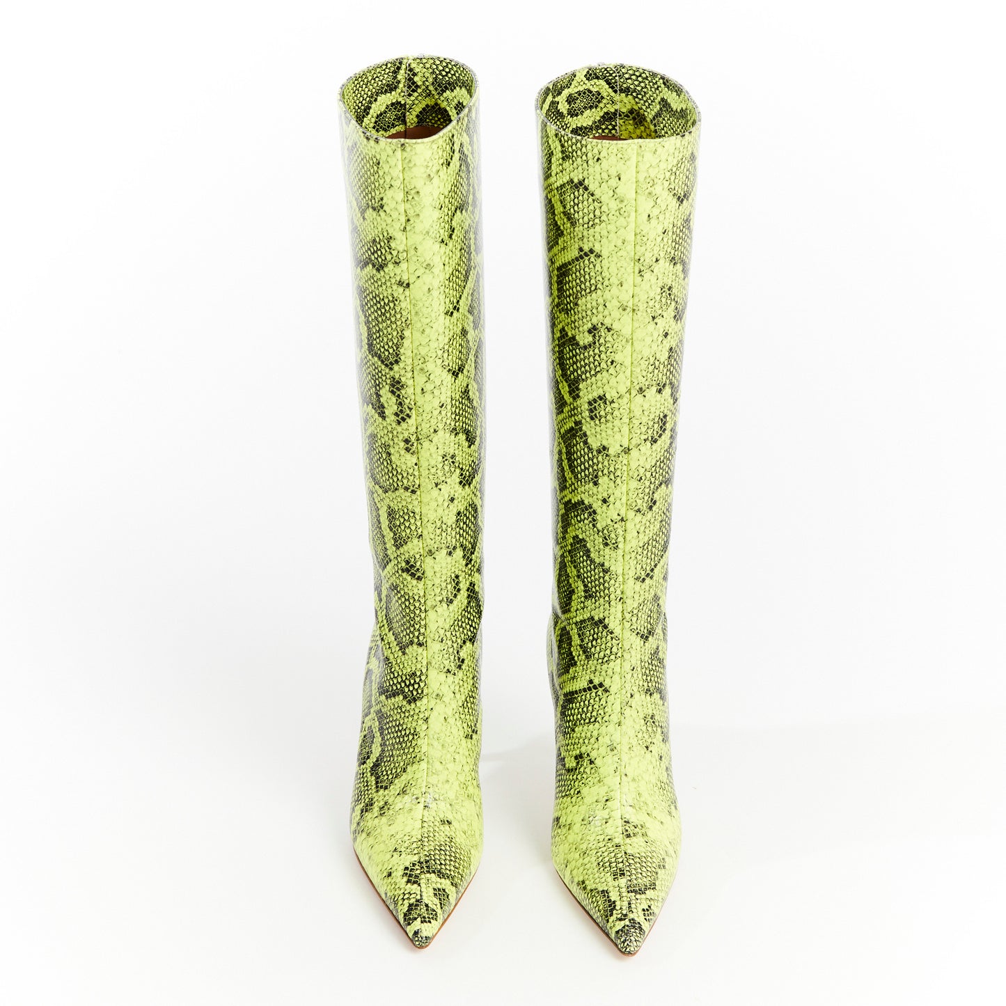 Neon Yellow Python Boots