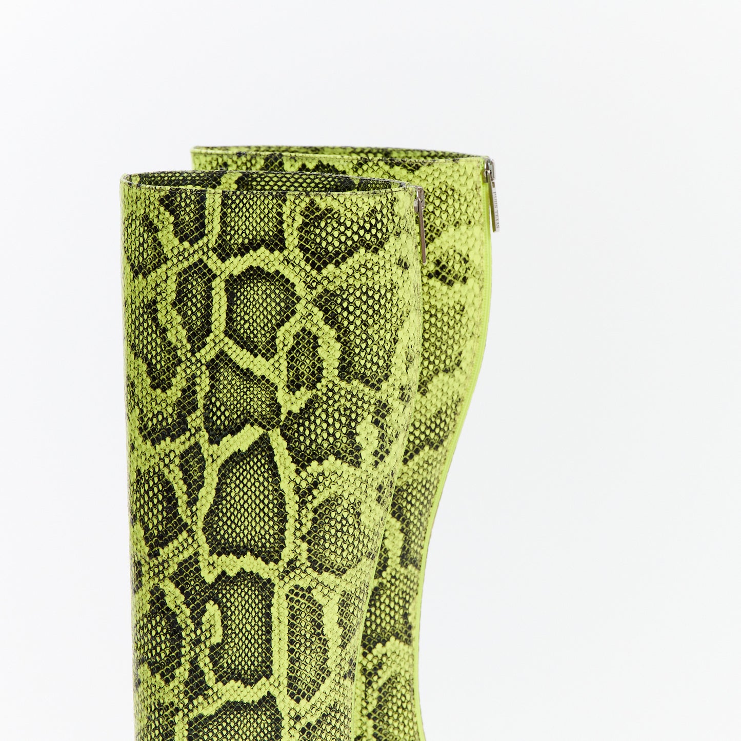 Neon Yellow Python Boots