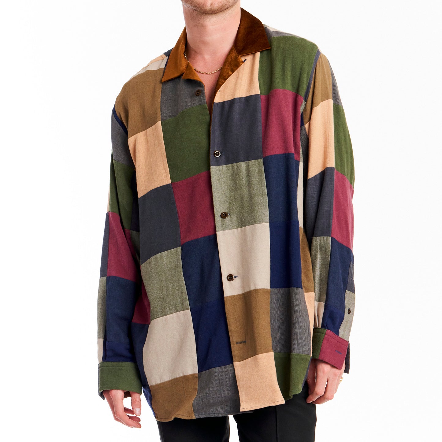 Oversized Patchwork Shirt